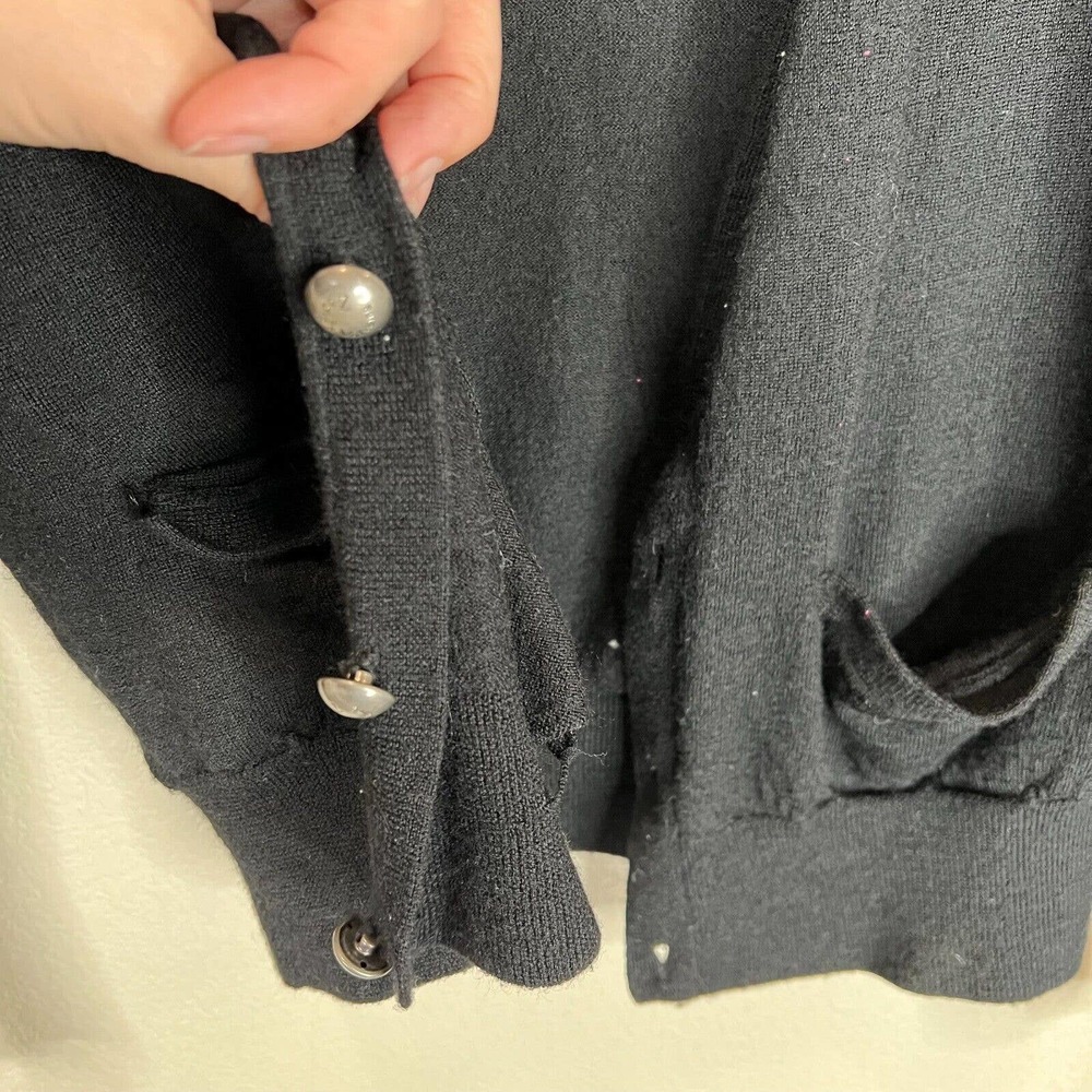 Zadig & Voltaire Womens Canelle Cardigan Sz Small Black Button Front Merino Wool - Picture 6 of 12